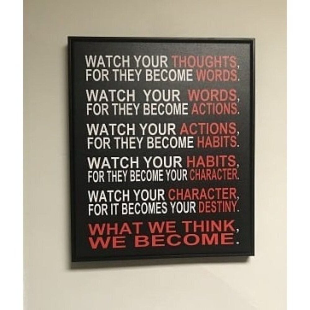 New Watch Your Thoughts Motivational Classroom Poster Modern Canvas Prints